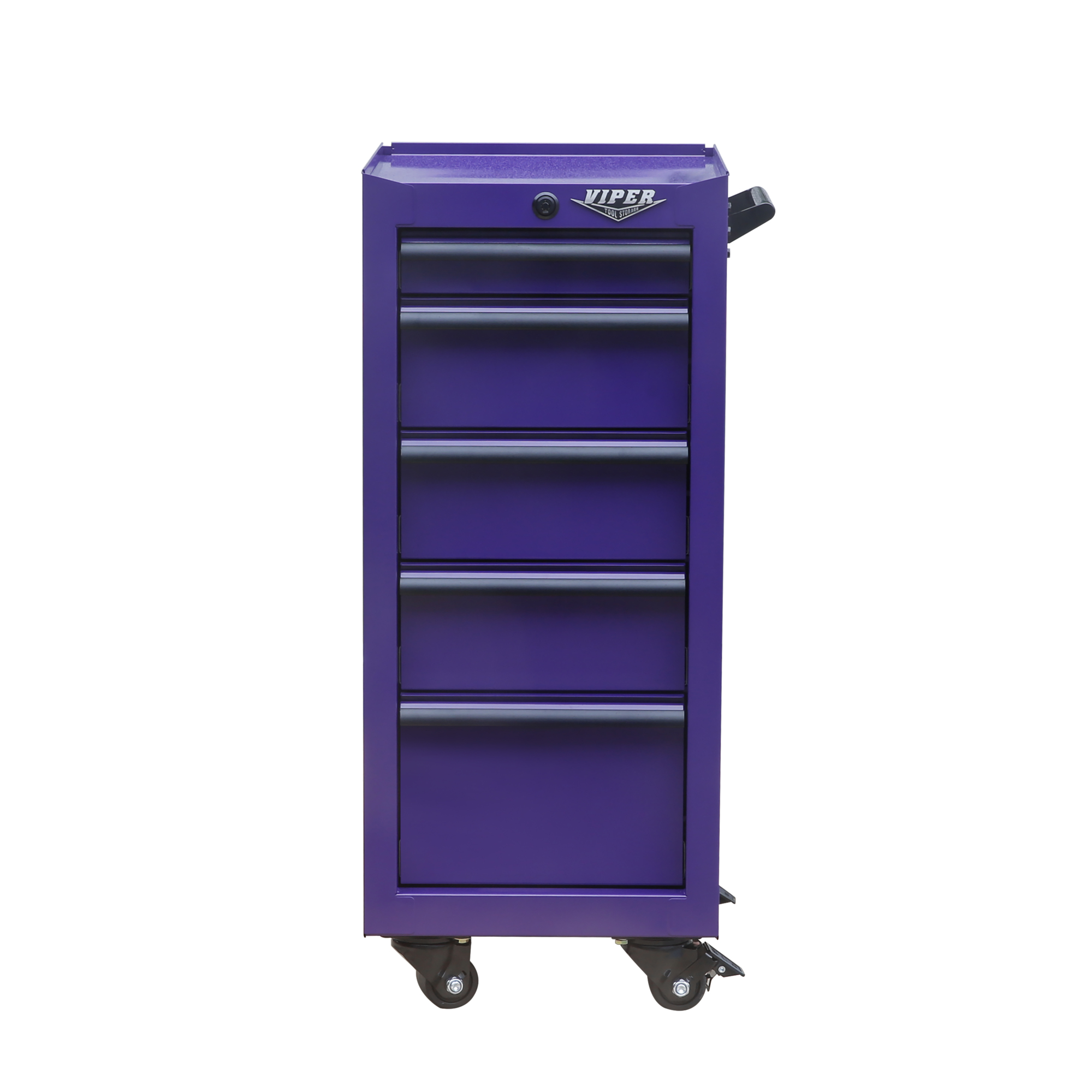 Viper Tool Storage, 5-Drawer 18G Steel Rolling Tool Cart, Width 15.8 in, Height 37.3 in, Color Purple, Model# V1605PUR